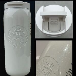 Starbucks limited edition white pearlescent shimmer 12 oz vacuum tumbler / NEW